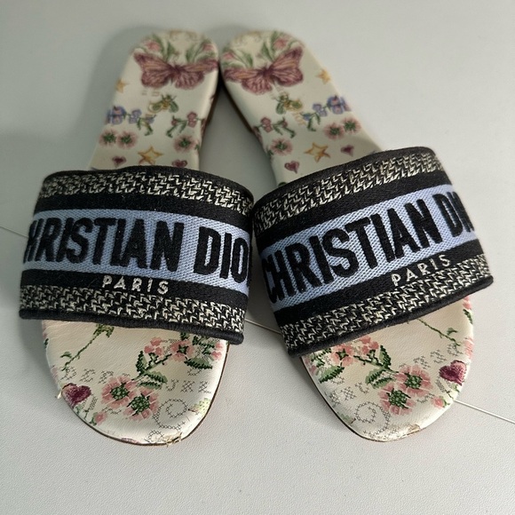 Dior Shoes - Christian Dior Dway Floral Butterfly Slide Mule SZ EUR 37 US 7